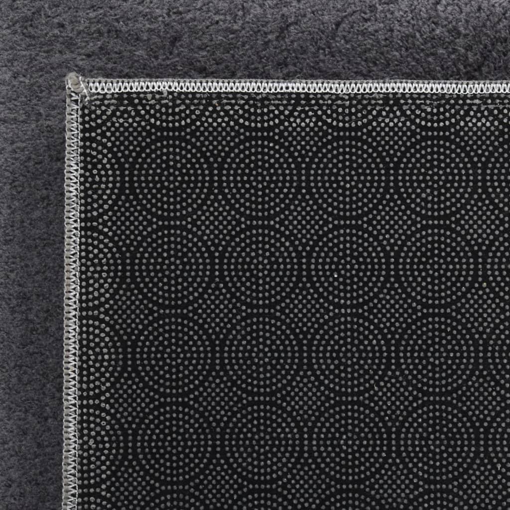 vidaXL gulvtæppe 120x170 cm blødt plys skridsikkert og vaskbart grå