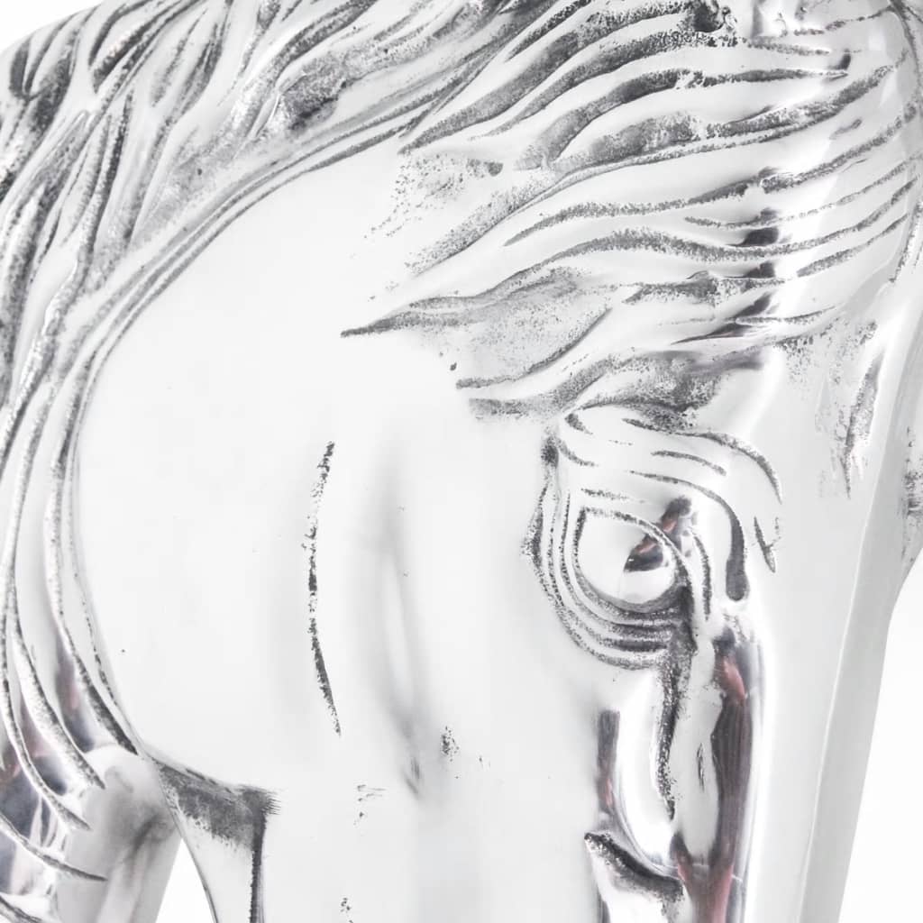 vidaXL hestehoved-dekoration vægmonteret aluminium sølv