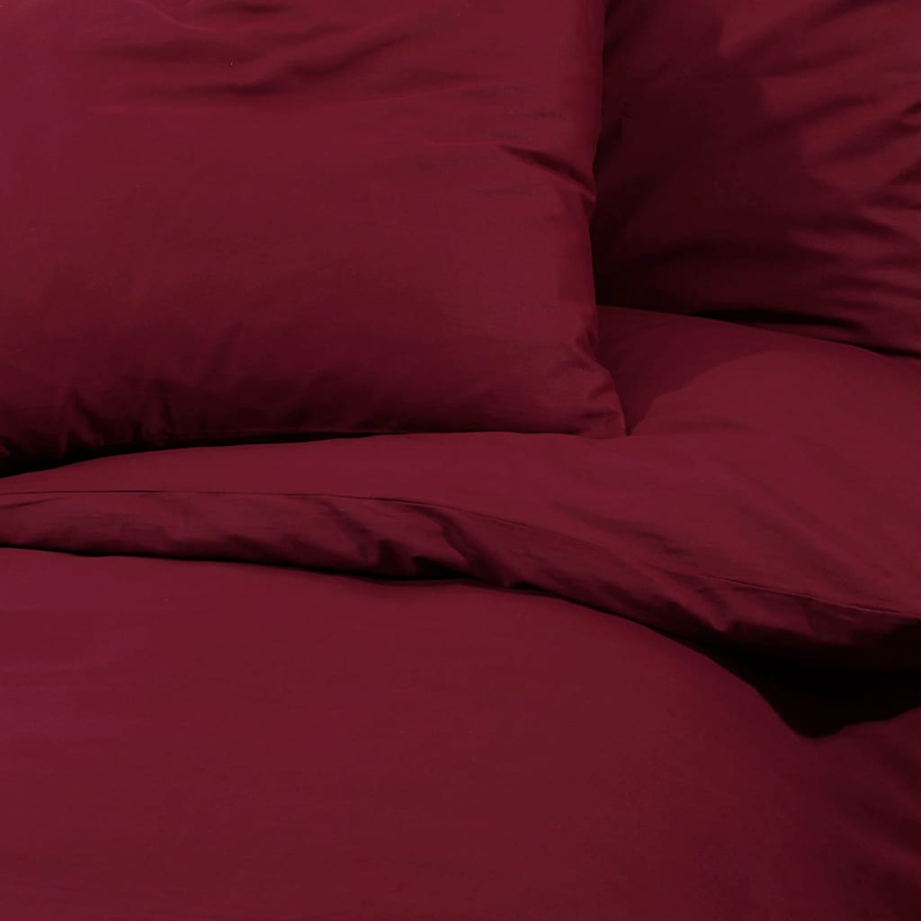 vidaXL sengetøj 135x200 cm let mikrofiberstof Bordeauxfarvet