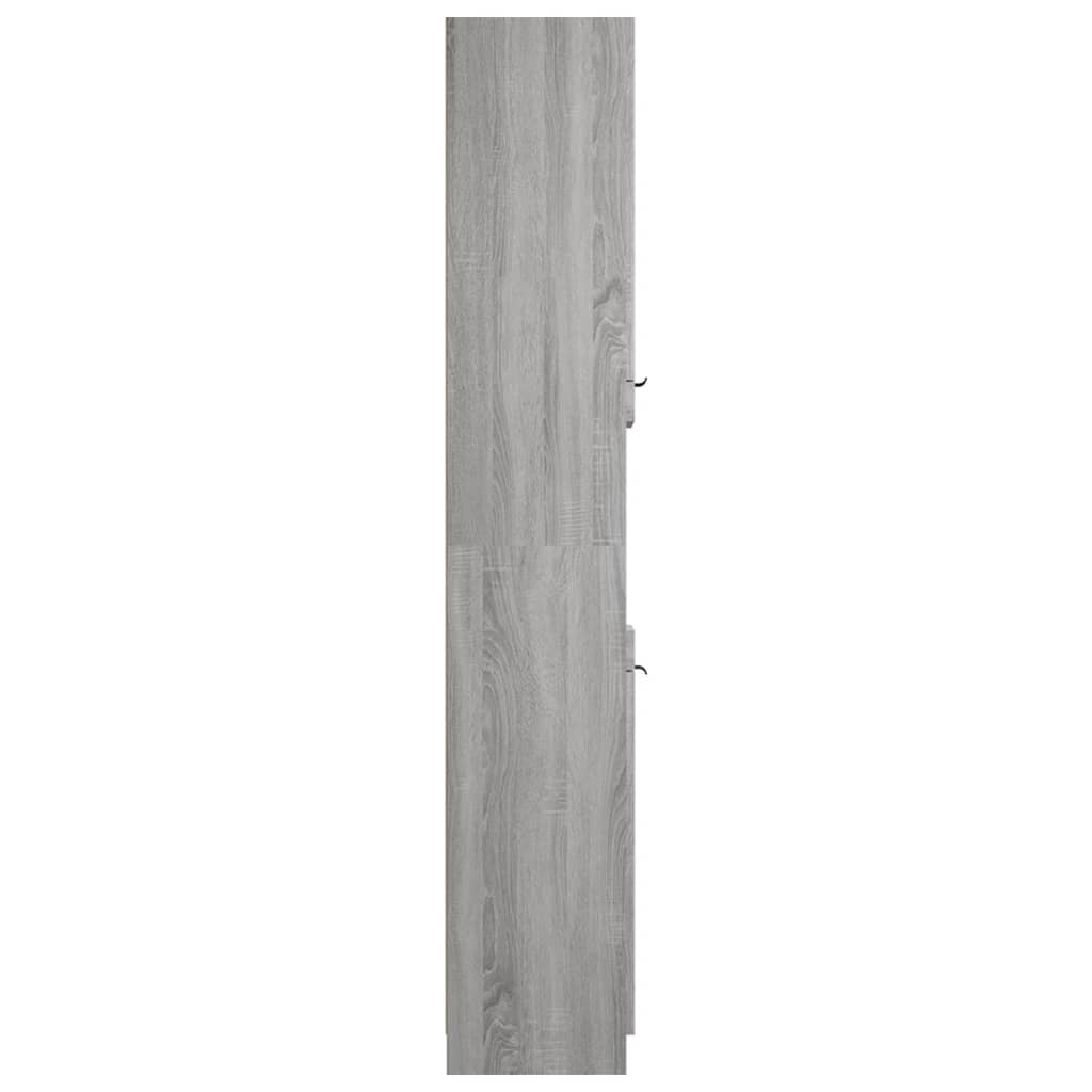 vidaXL badeværelsesskab 32x34x188,5 cm konstrueret træ grå sonoma-eg