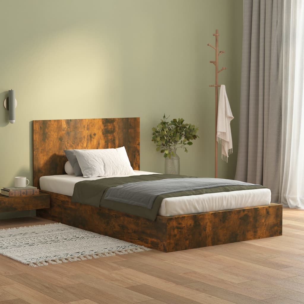 vidaXL sengegærde 120x1,5x80 cm konstrueret træ røget egetræsfarve