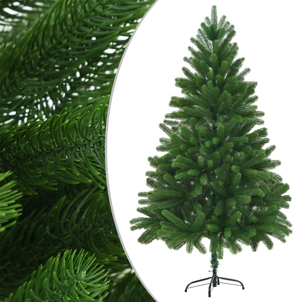 vidaXL kunstigt juletræ med lys og kuglesæt 210 cm grøn