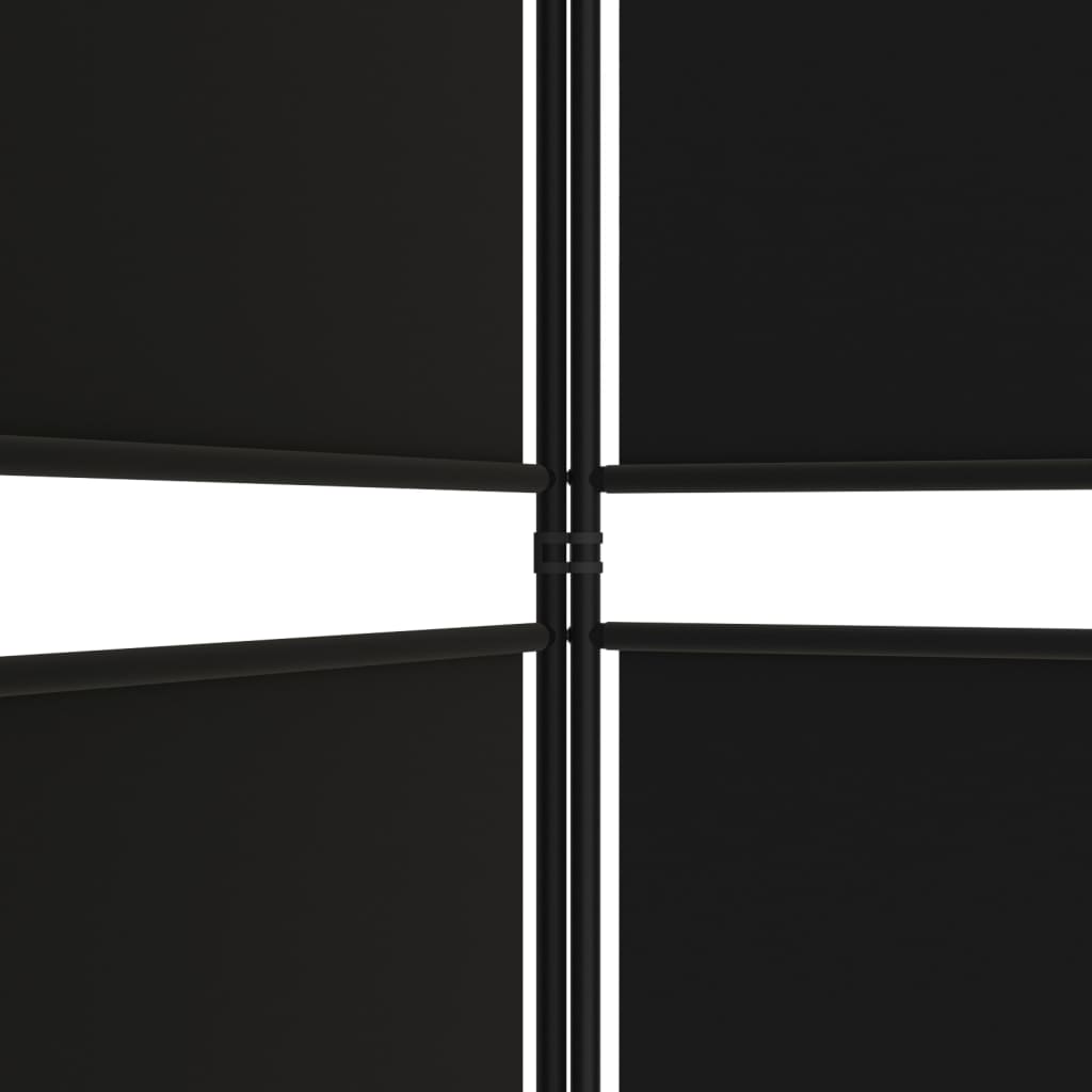 vidaXL 3-panels rumdeler 150x200 cm stof sort