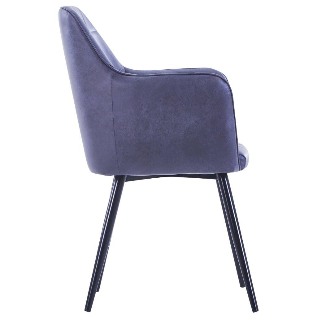 vidaXL spisebordsstole 6 stk. imiteret ruskind grå