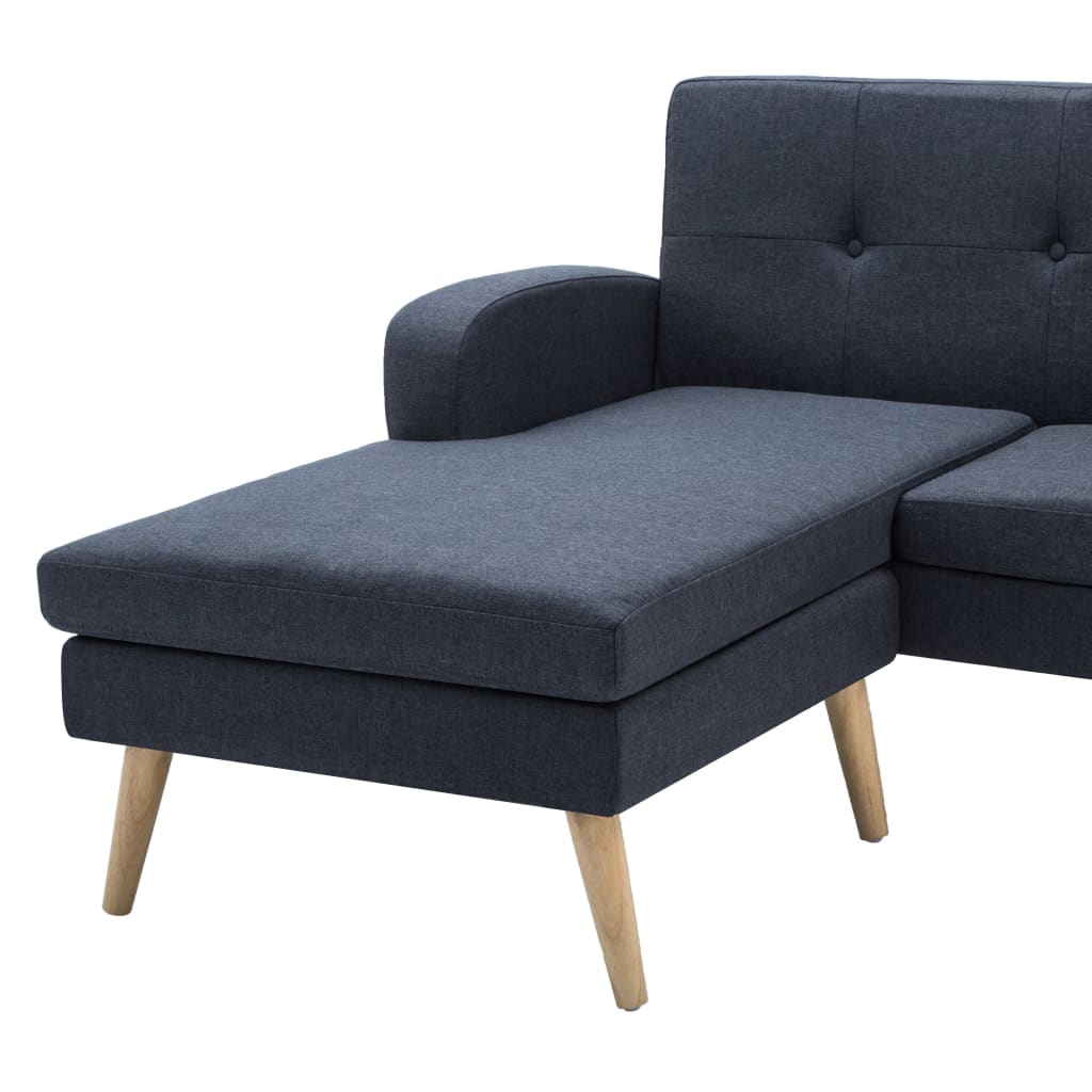 vidaXL L-formet sofa stofbeklædning 186 x 136 x 79 cm mørkegrå
