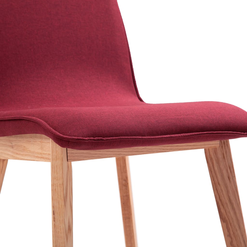 vidaXL spisebordsstole 6 stk. rødt stof massivt egetræ