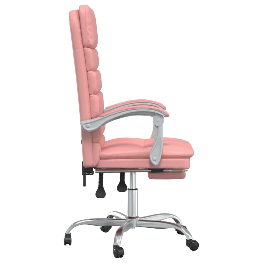 vidaXL kontorstol med massagefunktion kunstlæder lyserød