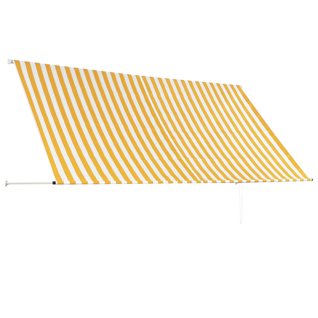 vidaXL foldemarkise 300x150 cm gul og hvid