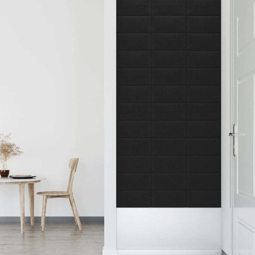 vidaXL vægpaneler 12 stk. 30x15 cm 0,54 m² stof sort