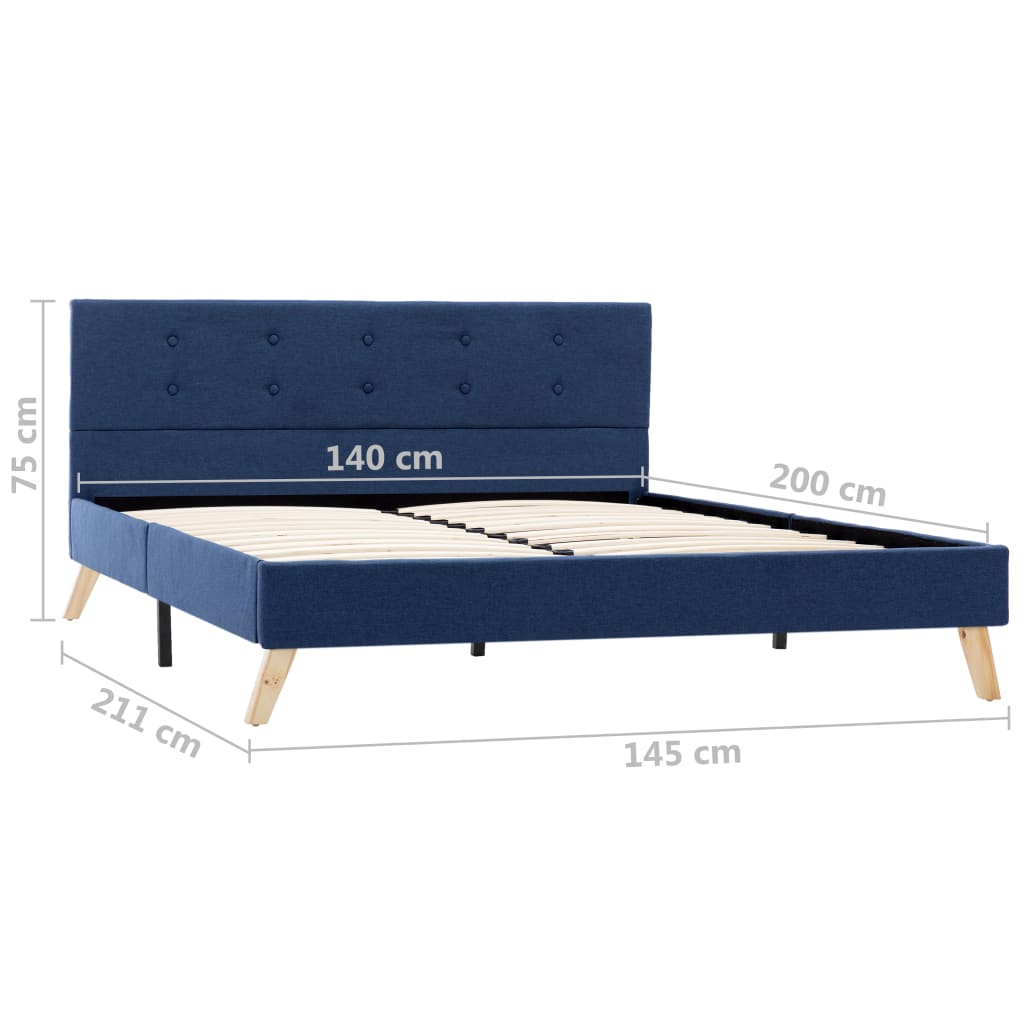 vidaXL sengestel 140 x 200 cm stof blå