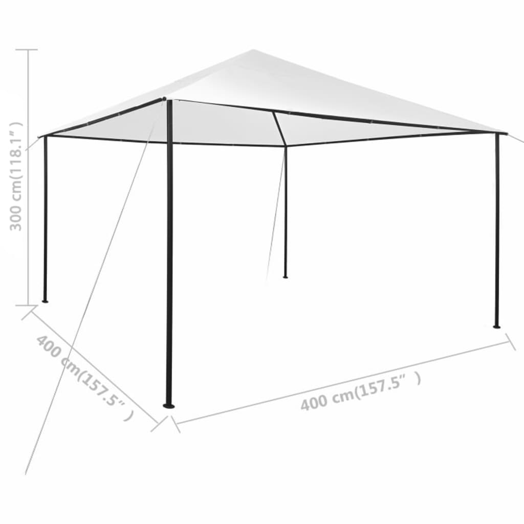 vidaXL havepavillon 4x4x3 m 180 g/m² hvid