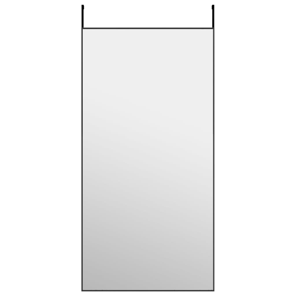 vidaXL dørspejl 50x100 cm glas og aluminium sort