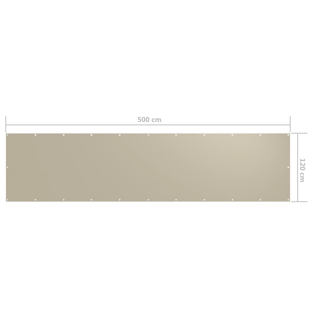 vidaXL altanafskærmning 120x500 cm oxfordstof beige