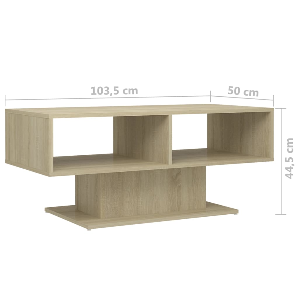 vidaXL sofabord 103,5x50x44,5 cm konstrueret træ sonoma-eg