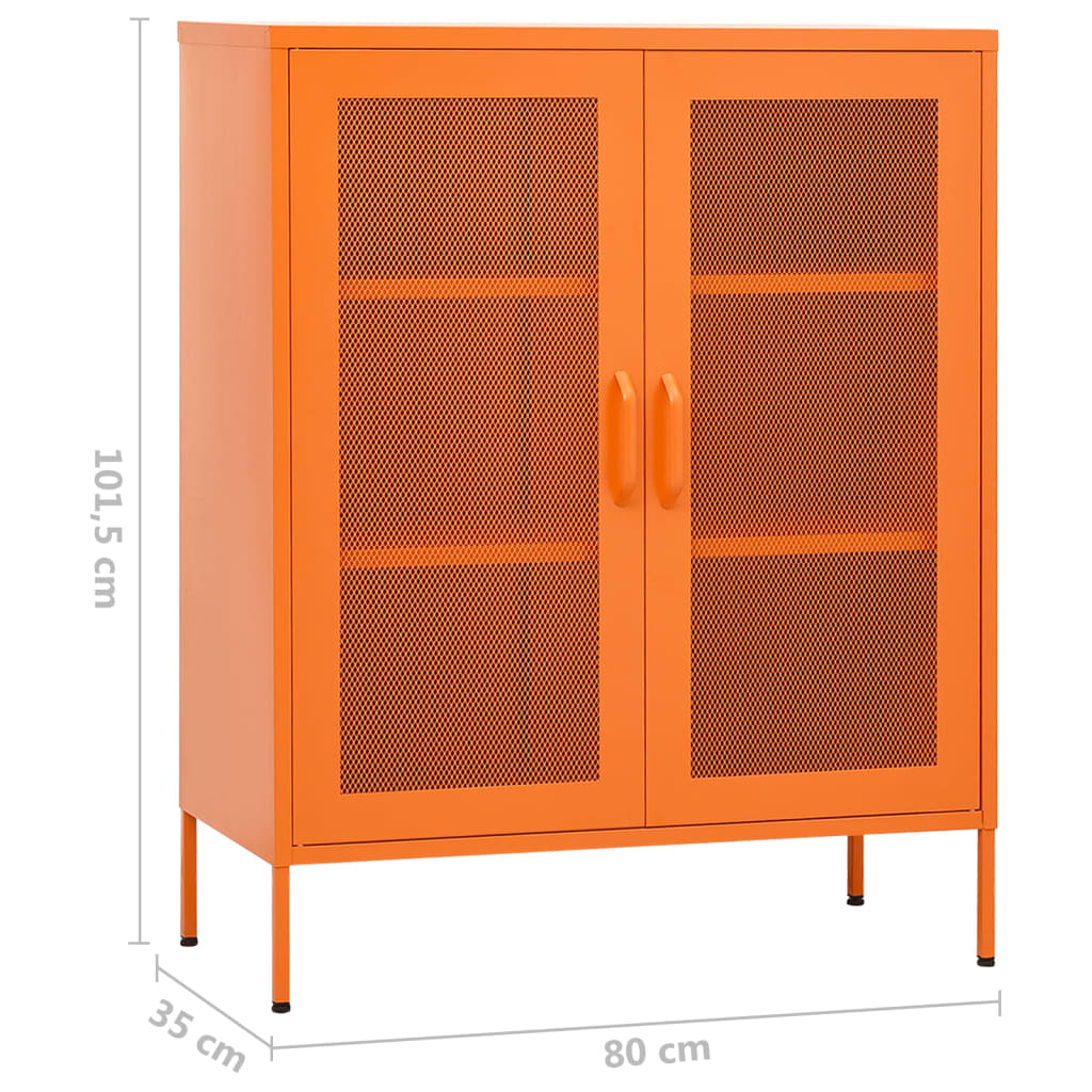 vidaXL opbevaringsskab 80x35x101,5 cm stål orange