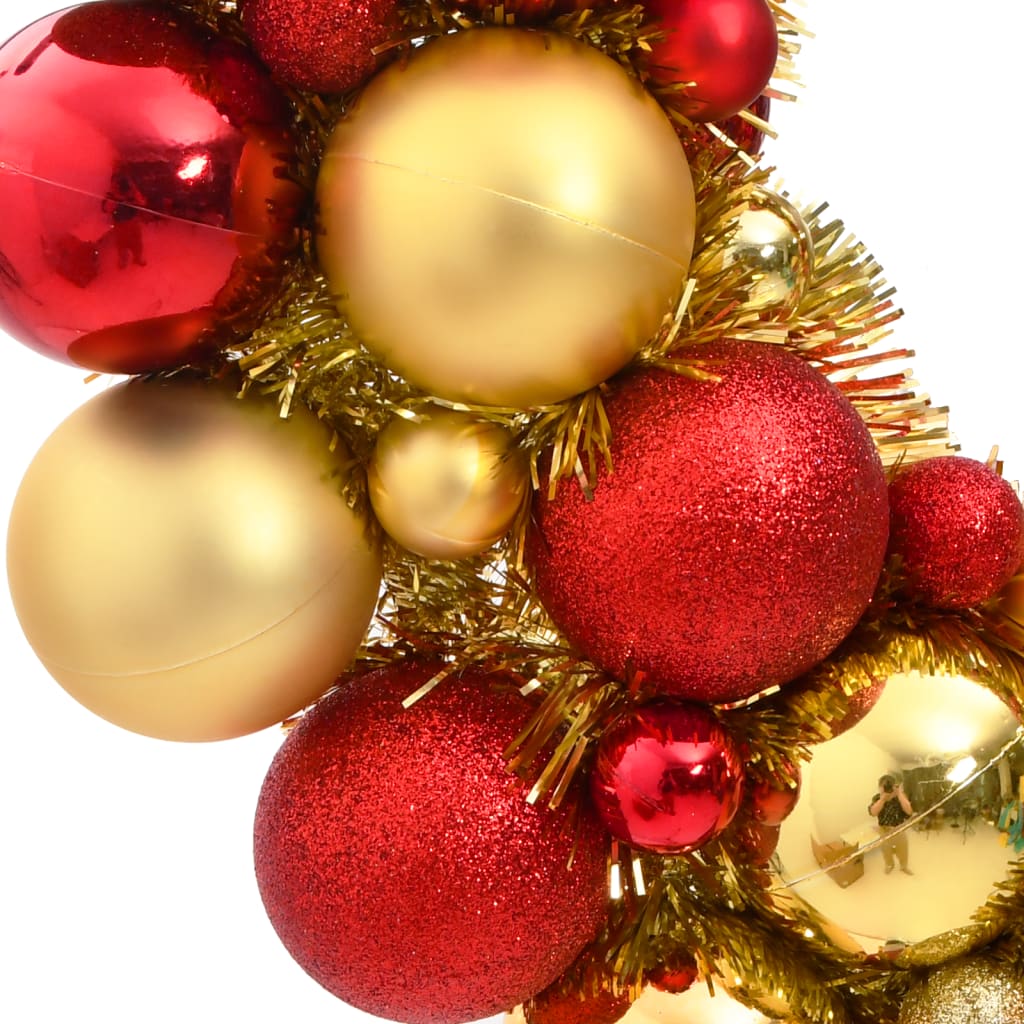 vidaXL julekrans 45 cm polystyren rød og guldfarvet