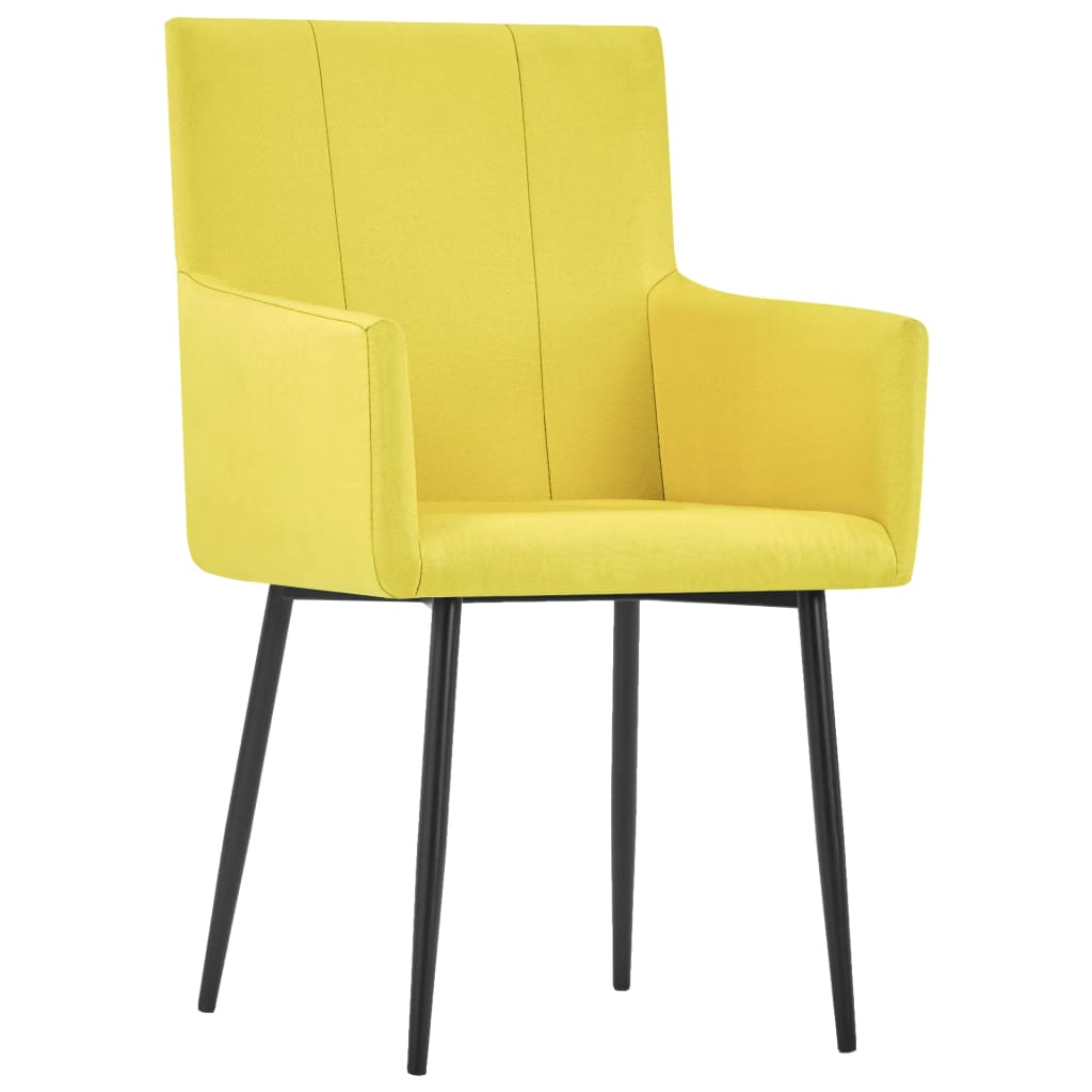 vidaXL spisebordsstole med armlæn 4 stk. stof gul