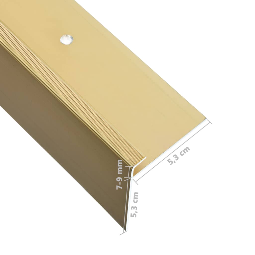 vidaXL 15 stk. F-formede trappelister 90 cm aluminium guldfarvet