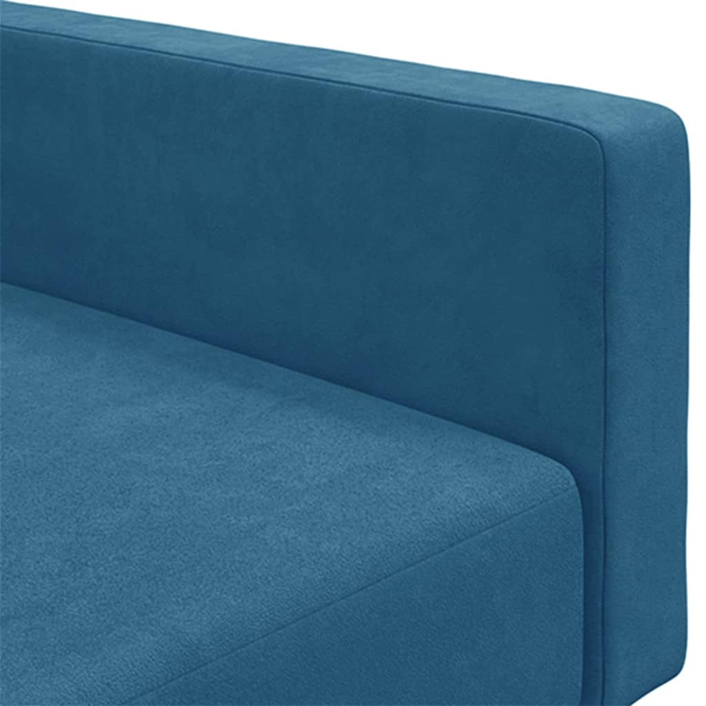 vidaXL 2-personers sovesofa med fodskammel velour blå
