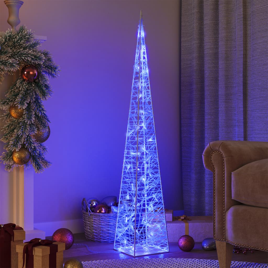 vidaXL dekorativ LED-lyskegle 120 cm akryl blå