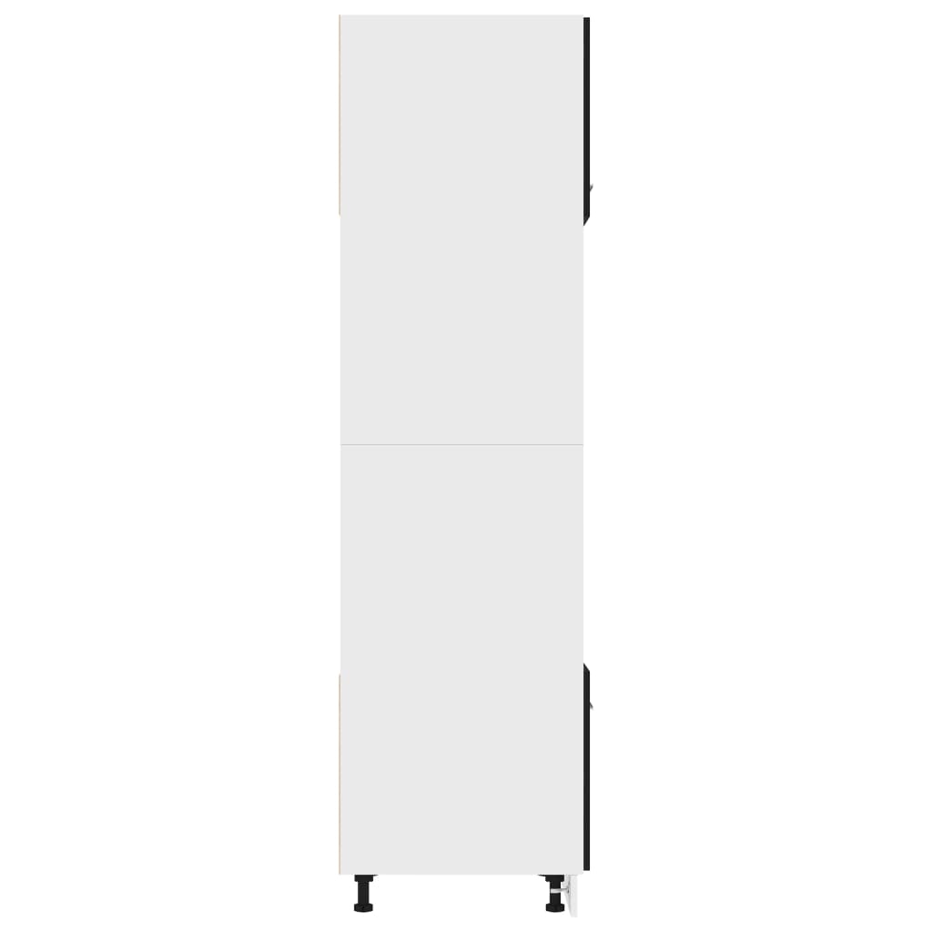 vidaXL køkkenskab til mikroovn 60x57x207 cm konstrueret træ sort