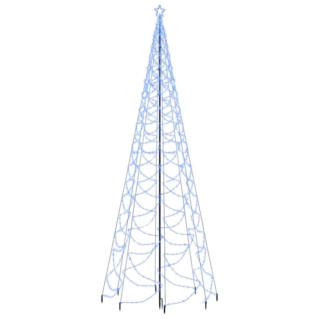 vidaXL juletræ med metalstolpe 1400 LED'er 5 m blåt lys