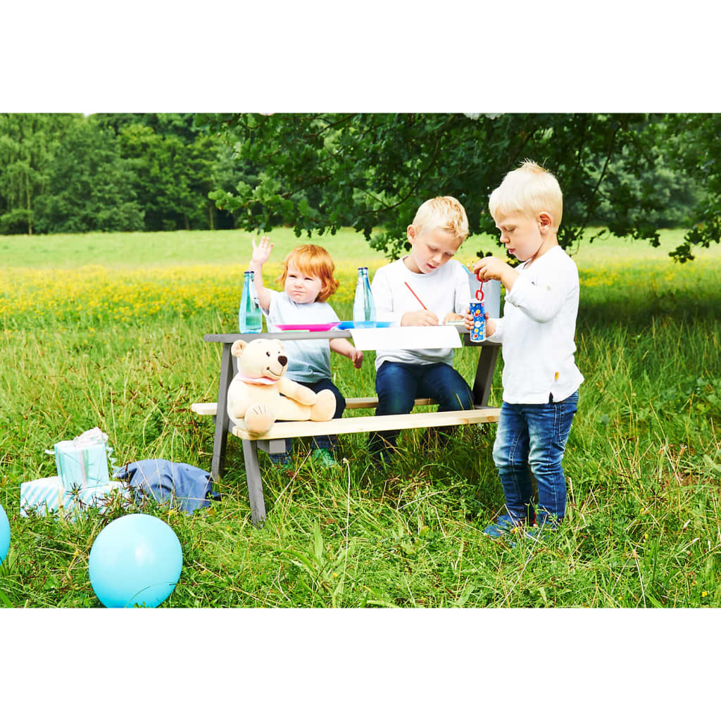 Pinolino picnicbord med bænke til børn Nicki für 4 træ grå