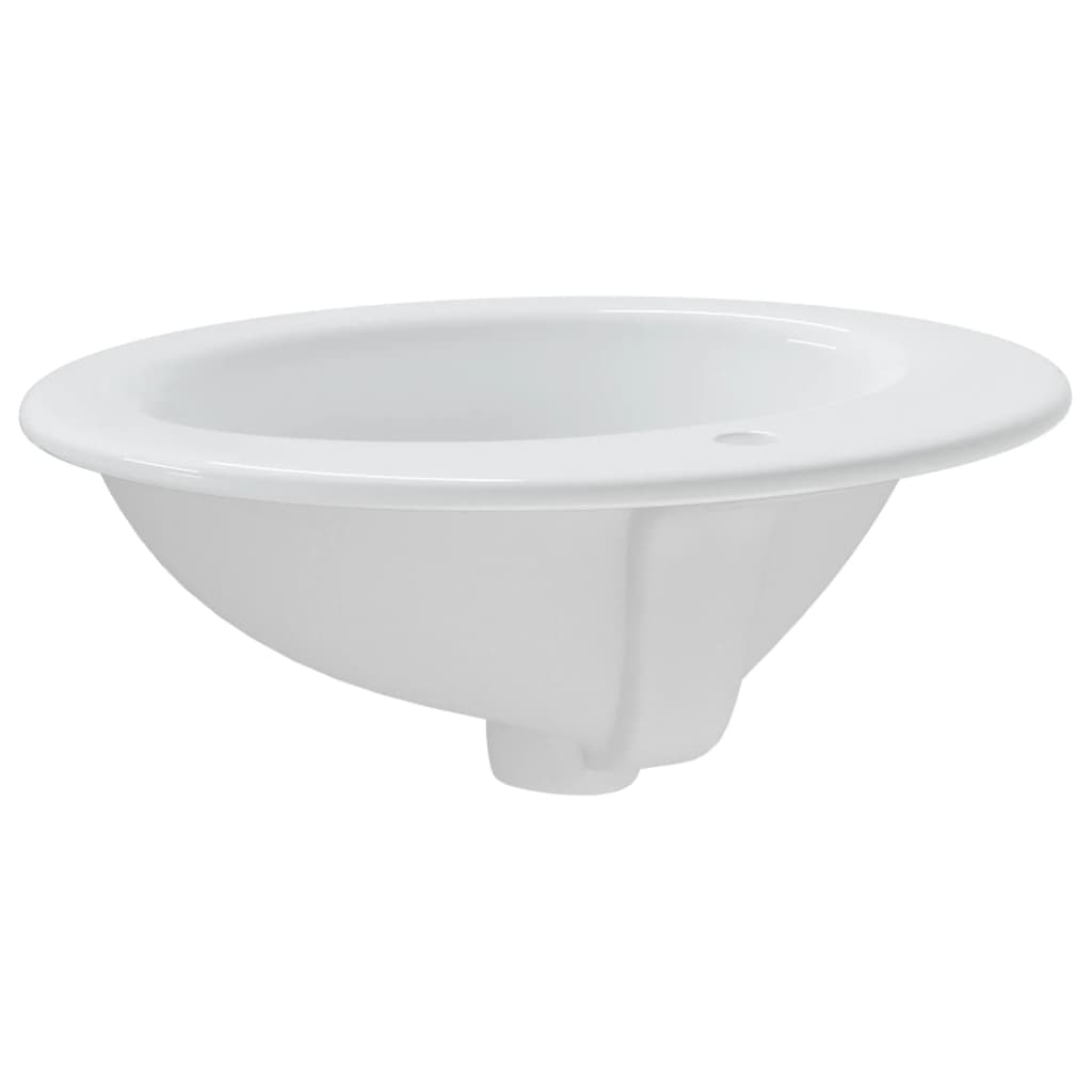 vidaXL badeværelsesvask 52x46x20 cm oval keramisk hvid