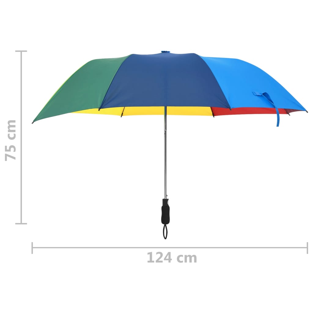 vidaXL paraply 124 cm automatisk åbning og lukning flerfarvet