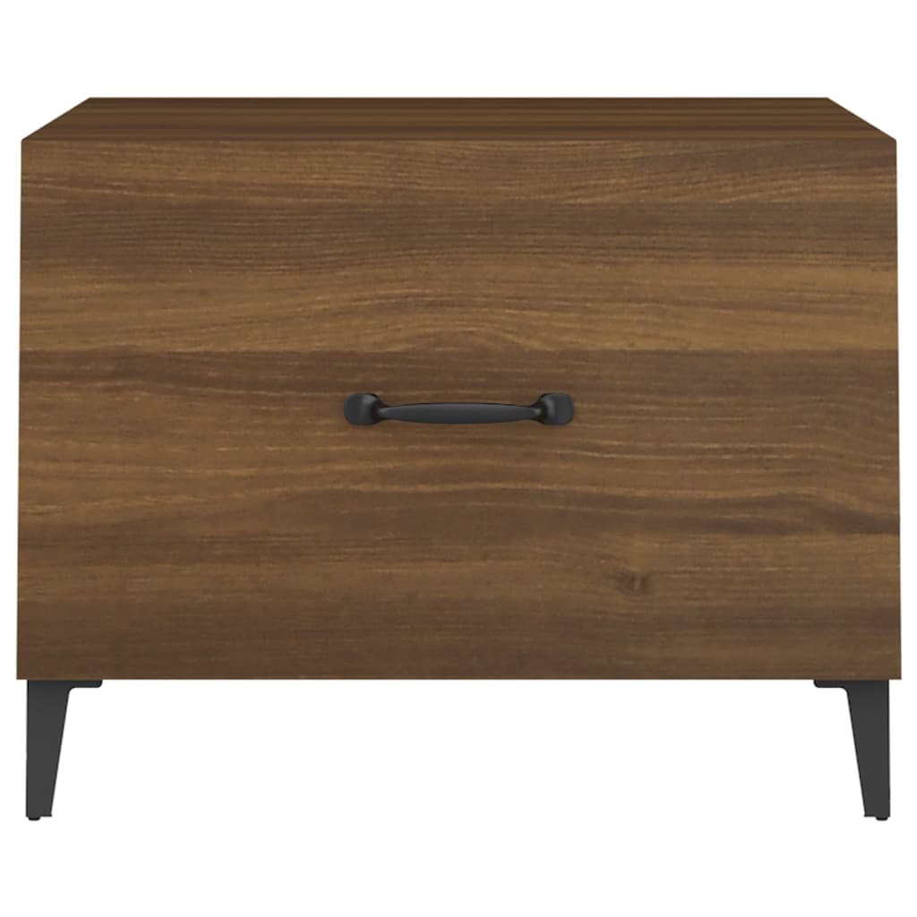 vidaXL sofabord med metalben 50x50x40 cm brun egetræsfarve