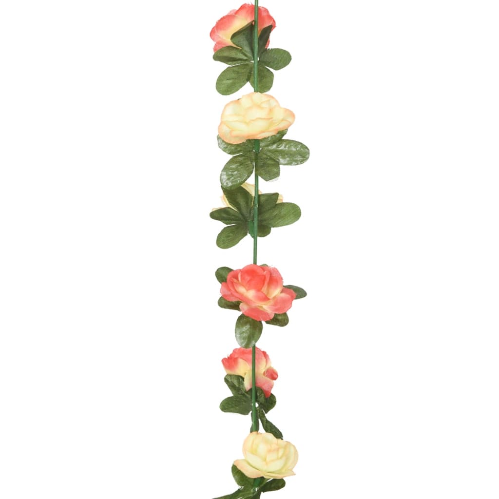 vidaXL kunstige blomsterguirlander 6 stk. 240 cm rød champagnefarvet