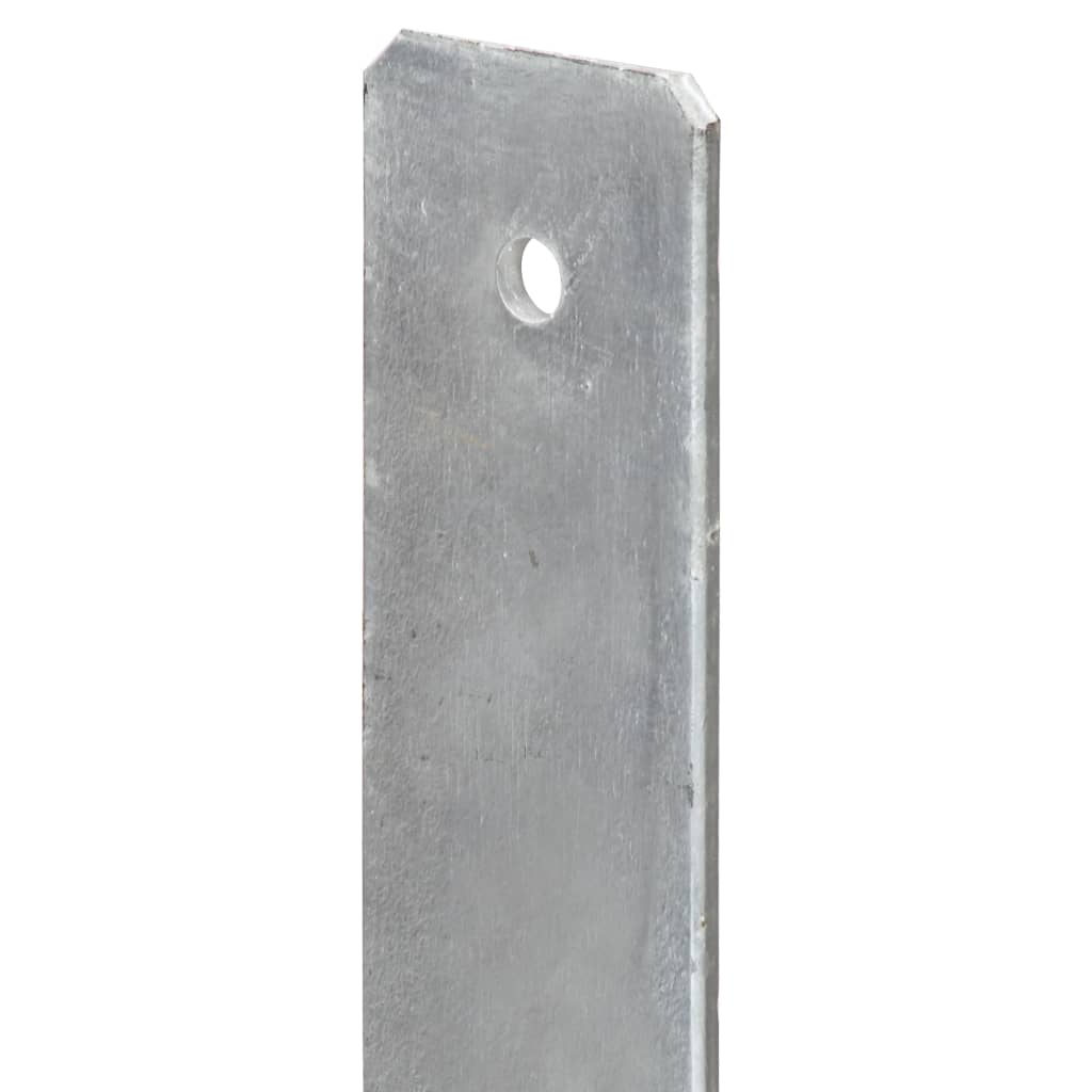 vidaXL hegnspløkker 6 stk. 7x6x60 cm galvaniseret stål sølvfarvet