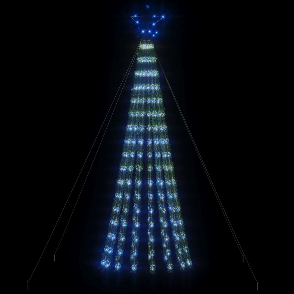 vidaXL lysende juletræ 275 LED'er 180 cm blåt lys