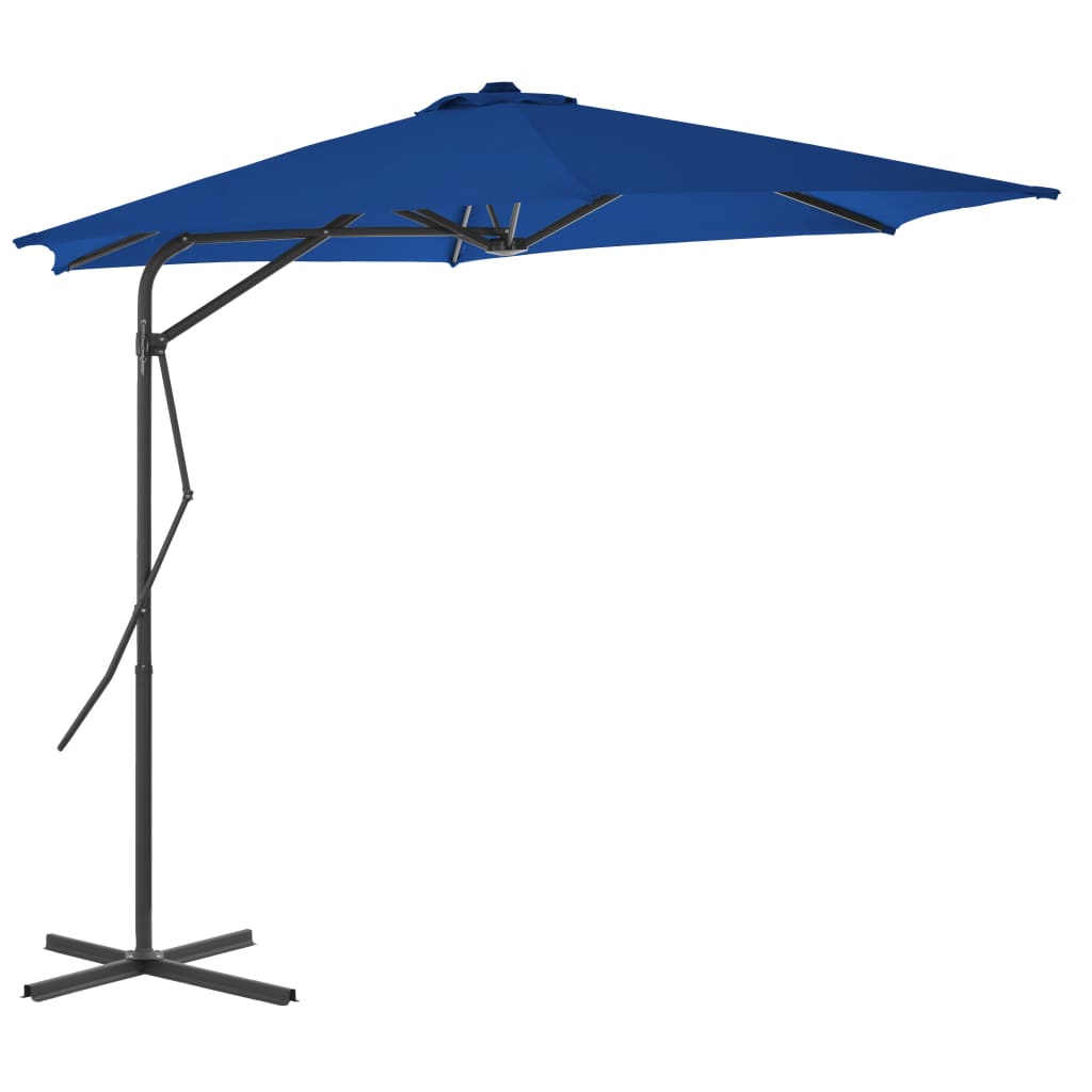 vidaXL parasol med stålstang 300x230 cm blå