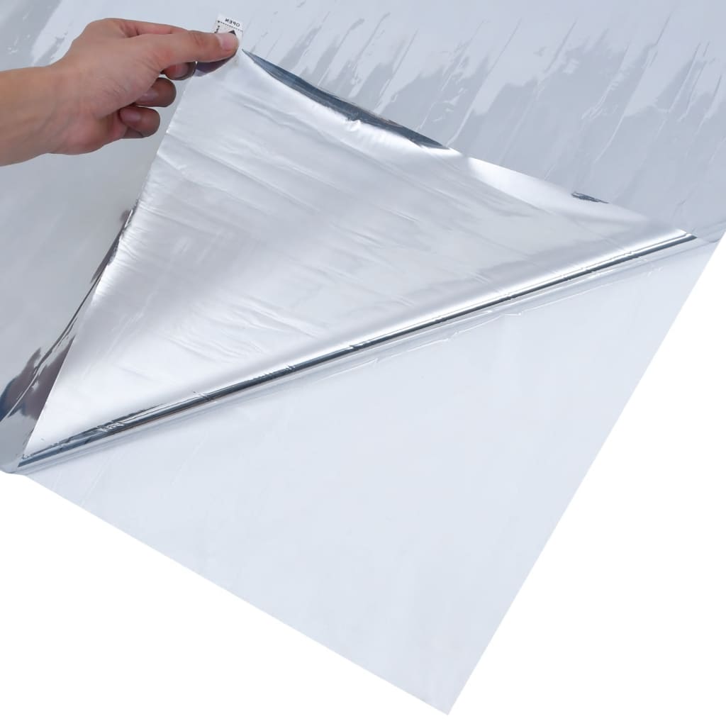 vidaXL solfilm 45x1000 cm reflekterende effekt PVC sølvfarvet