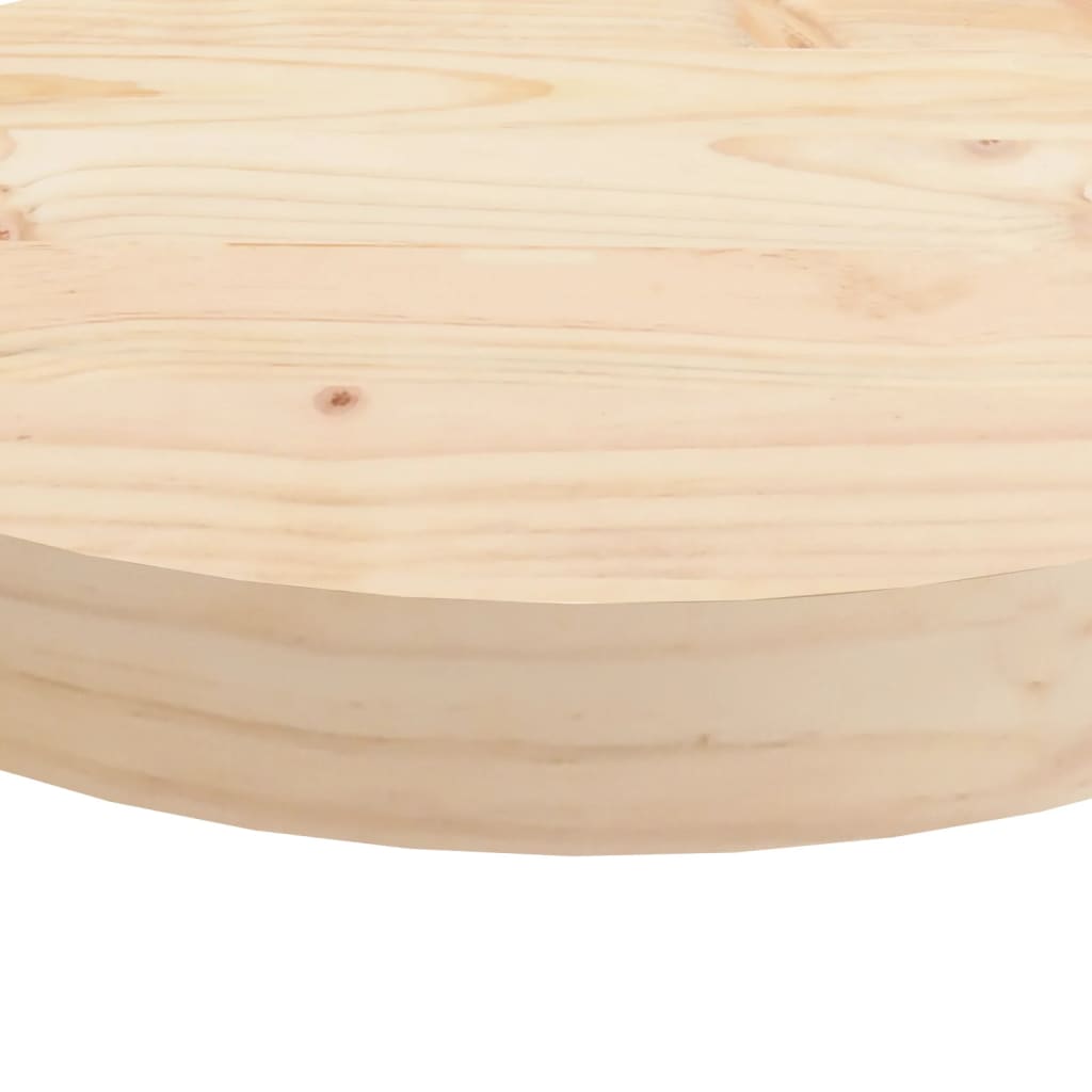 vidaXL bordplade Ø30x3 cm rund massivt fyrretræ