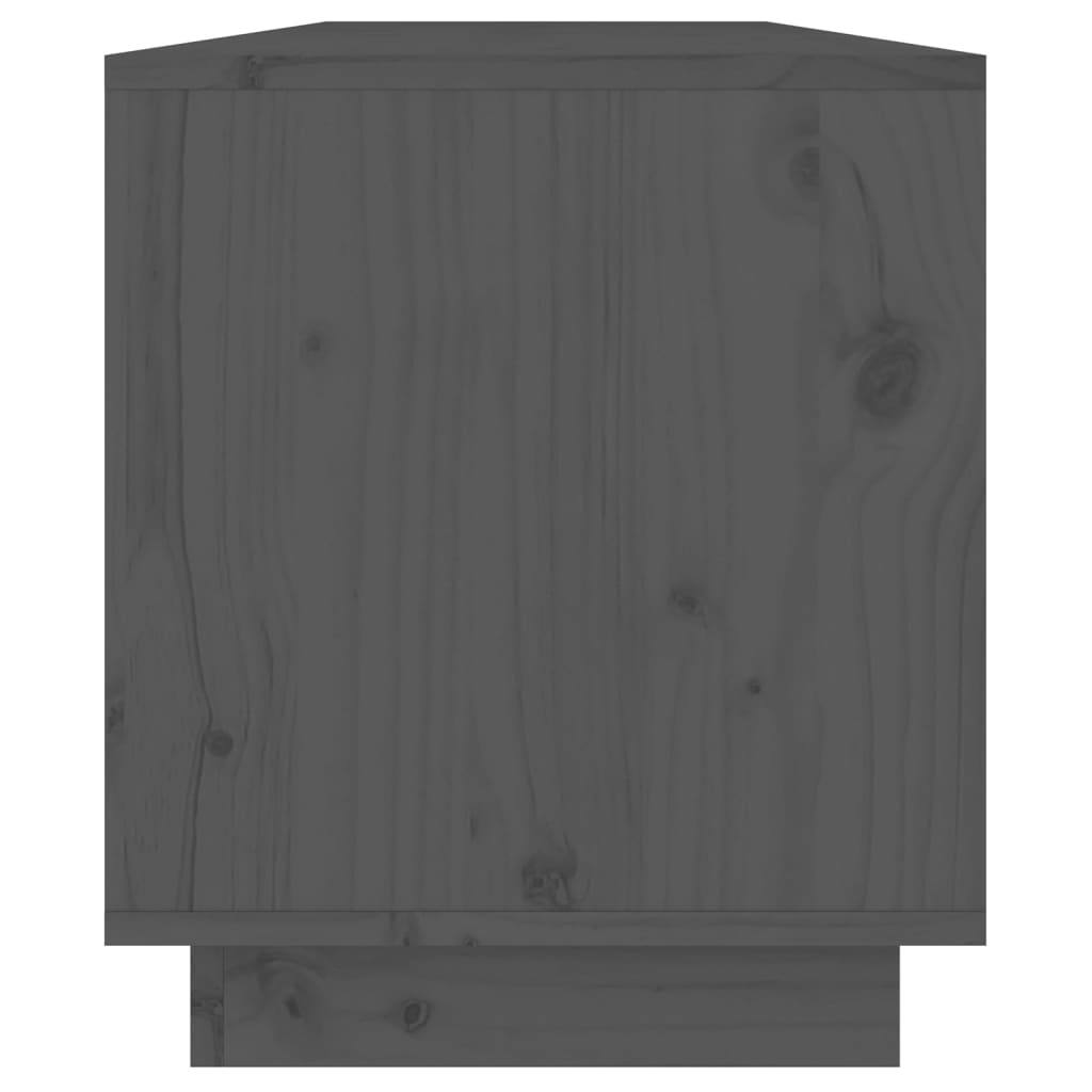 vidaXL tv-bord 110,5x34x40 cm massivt fyrretræ grå