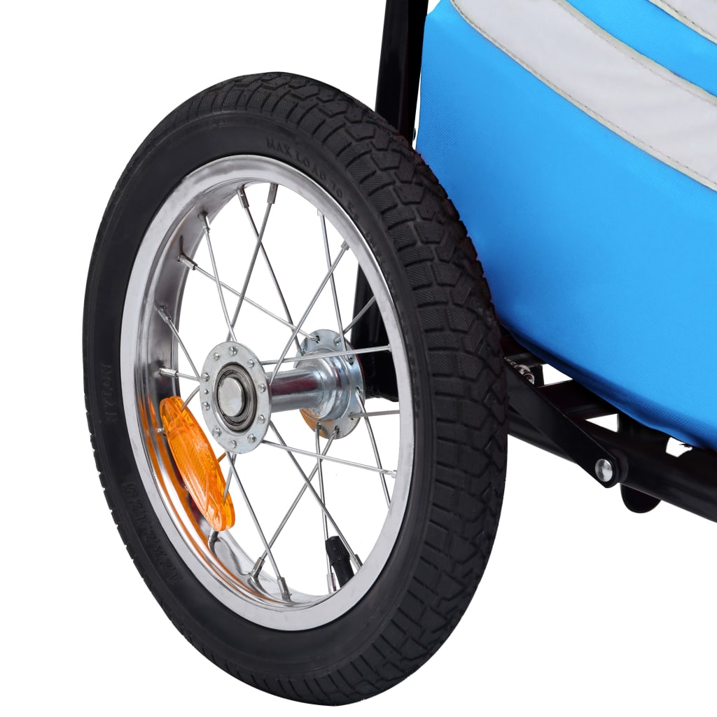 vidaXL foldbar cykeltrailer med indkøbstaske blå og sort