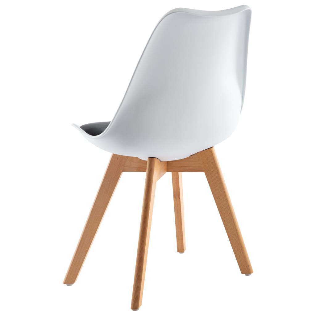 vidaXL spisebordsstole 2 stk. kunstlæder hvid og sort