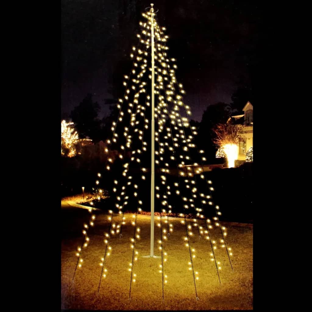 Ambiance julelys til flagstang 192 lysdioder 208 cm