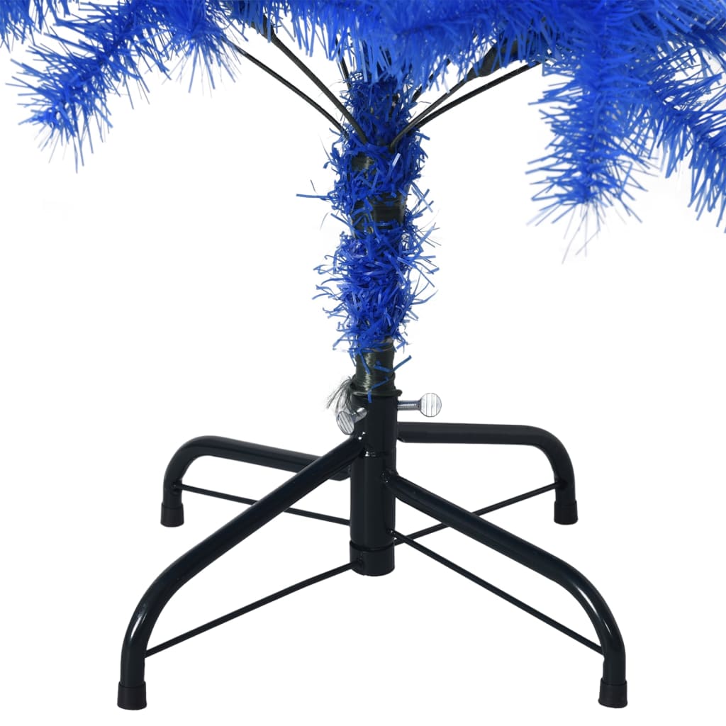 vidaXL kunstigt juletræ med juletræsfod 150 cm PVC blå