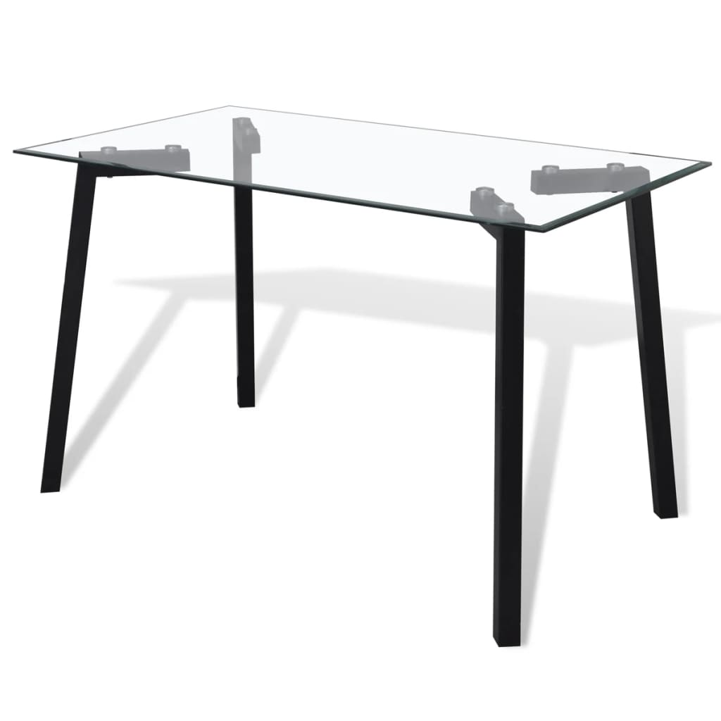 vidaXL spisebord med glasplade og sorte ben