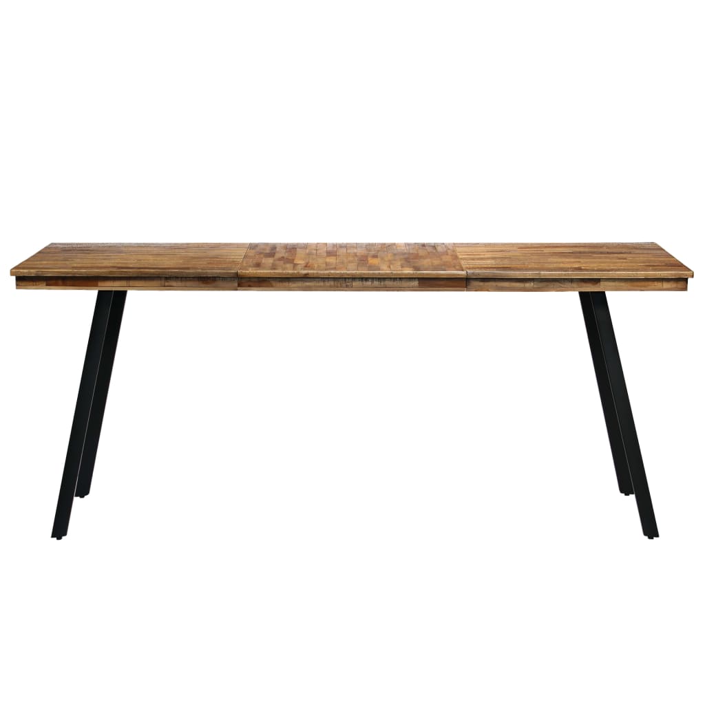 vidaXL spisebord i genanvendt teak og stål 180 x 90 x 76 cm