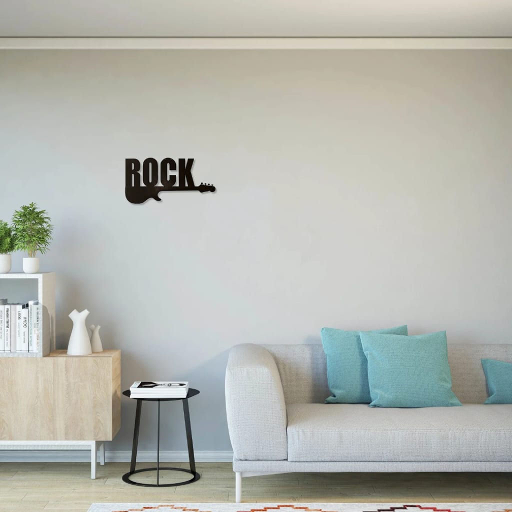 Homemania vægdekoration Words 50x25 cm stål sort