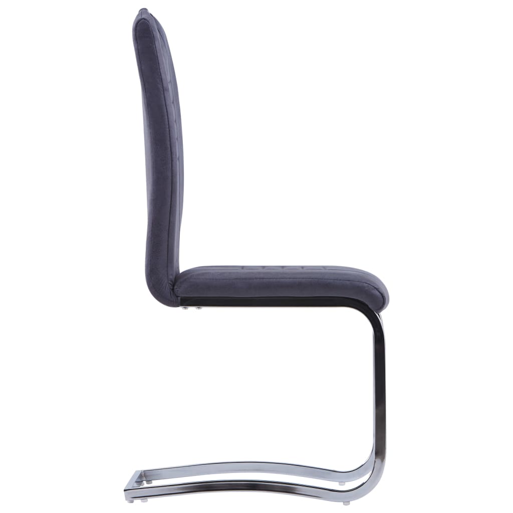 vidaXL spisebordsstole med cantilever 2 stk. imiteret ruskind grå