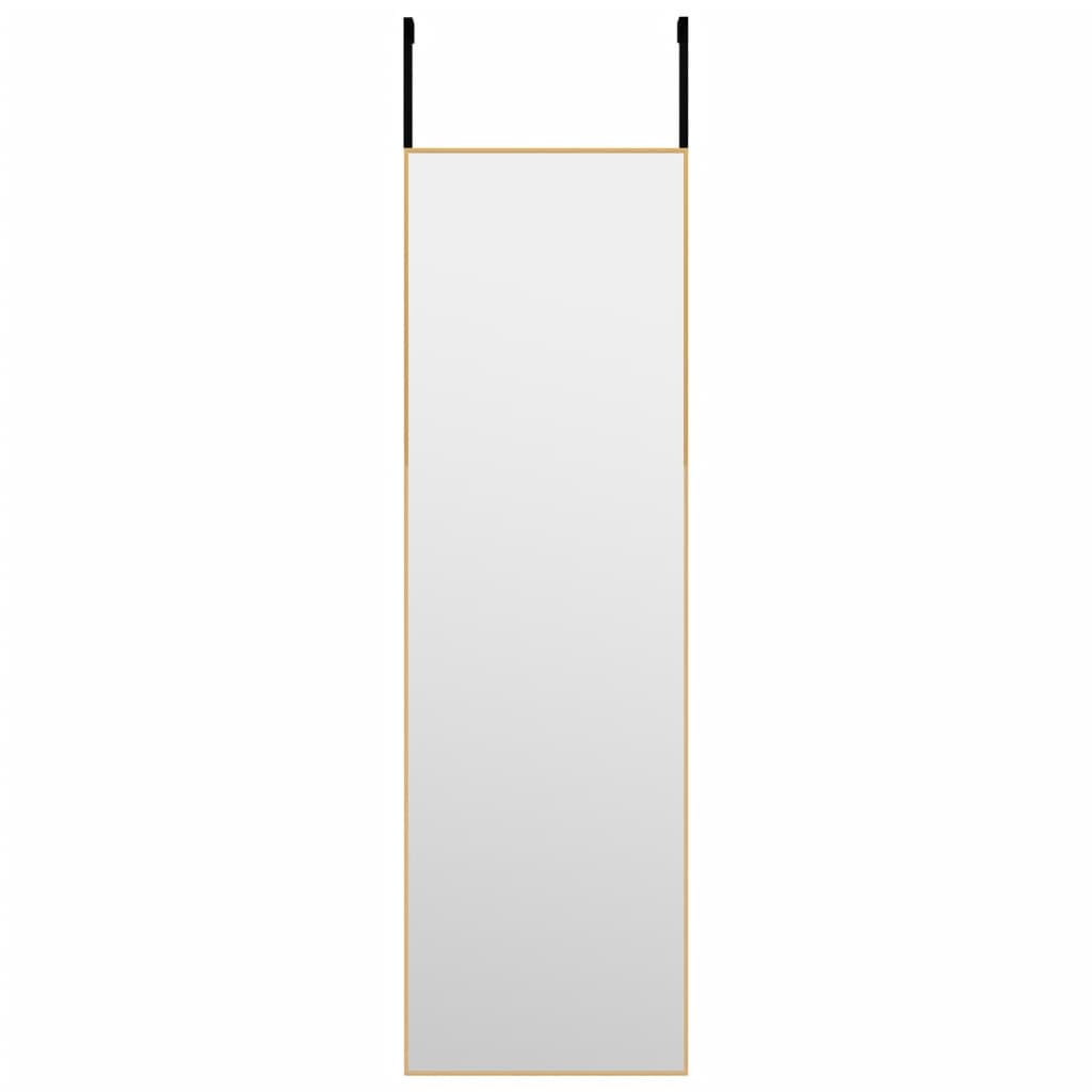 vidaXL dørspejl 30x100 cm glas og aluminium guldfarvet