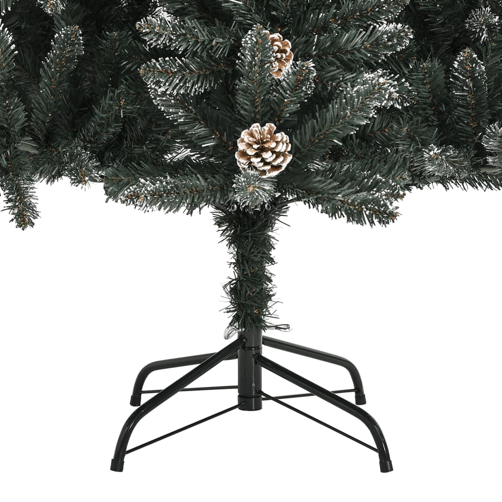 vidaXL kunstigt juletræ med juletræsfod 210 cm PVC grøn