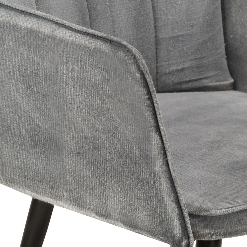 vidaXL lænestol med fodskammel vintagestil kanvas grå