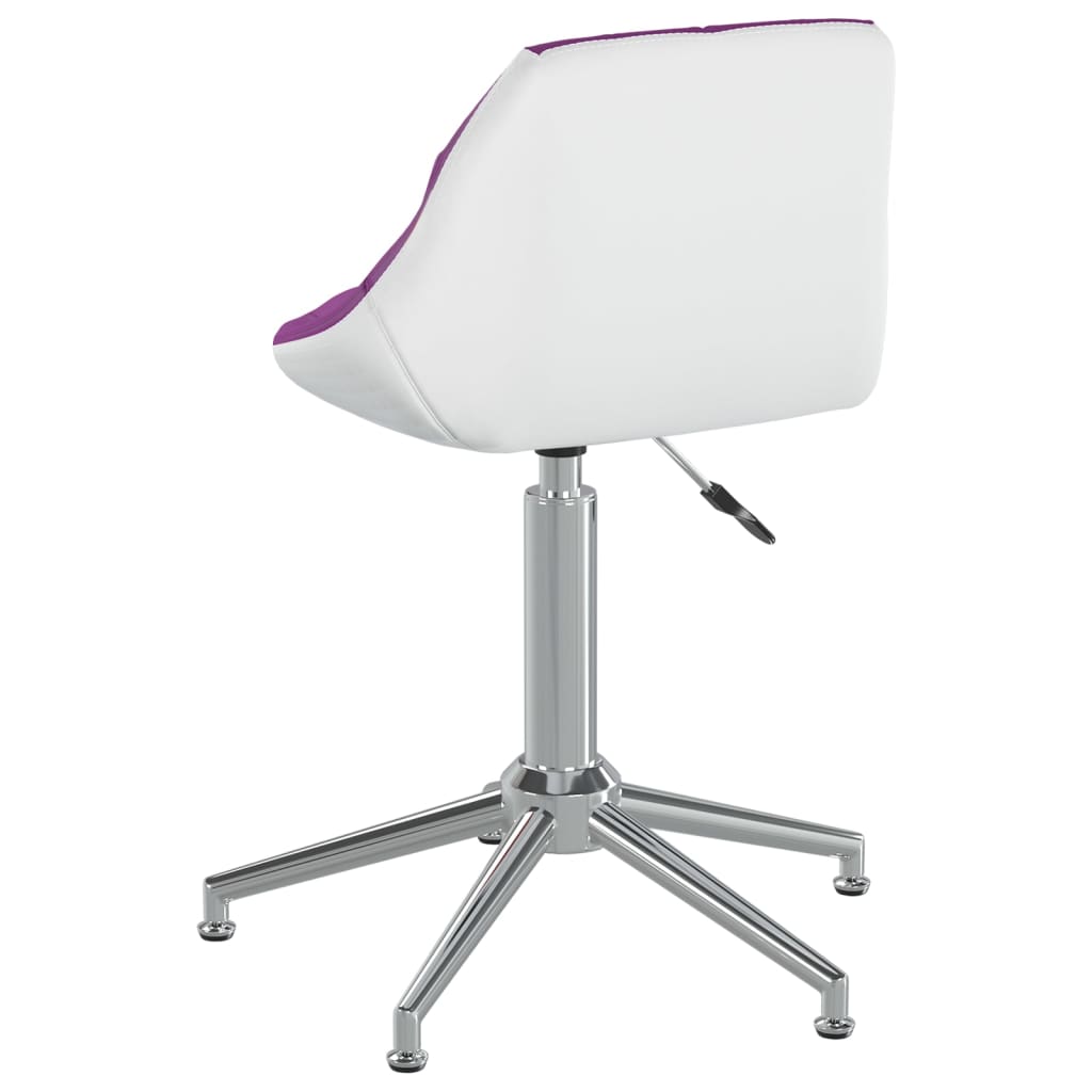 vidaXL drejelige spisebordsstole 4 stk. kunstlæder lilla og hvid