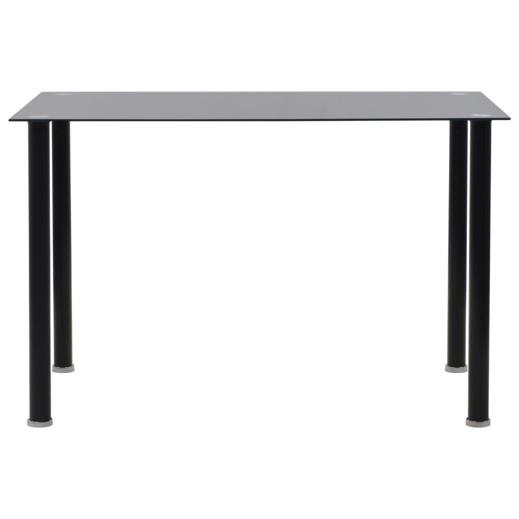 vidaXL spisebordssæt i 5 dele stål og hærdet glas sort og hvid